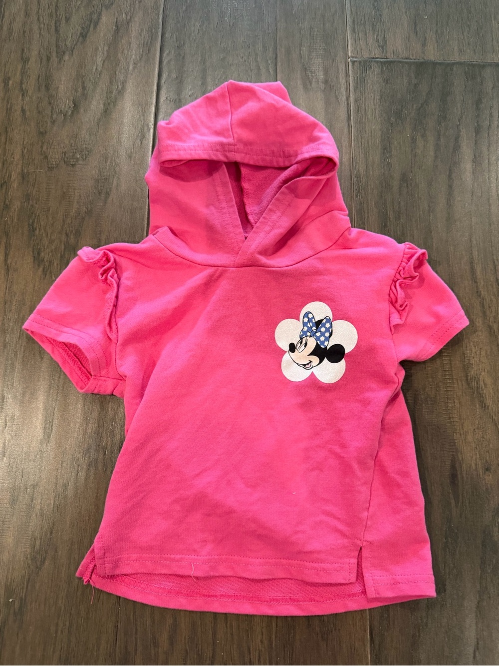 Disney Baby 24M Pink Minnie Mouse Hooded Short Sleeve Top for Kids